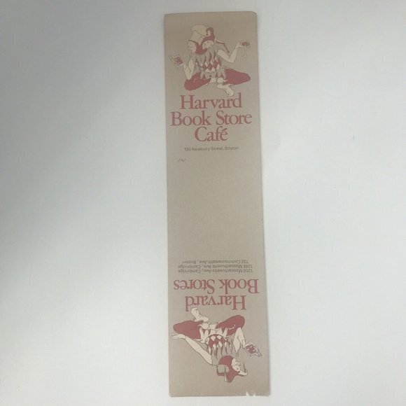 Vintage Harvard 1981 Bookmark Bookstore Café‎ Wine Glass Jester College￼￼ - Picture 1 of 2
